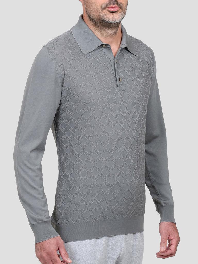 Svevo Maglia Polo Lana Merino Superfine 160's Grigia Offerta