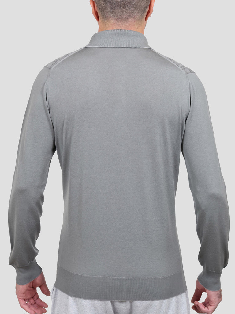 Svevo Maglia Polo Lana Merino Superfine 160's Grigia Offerta