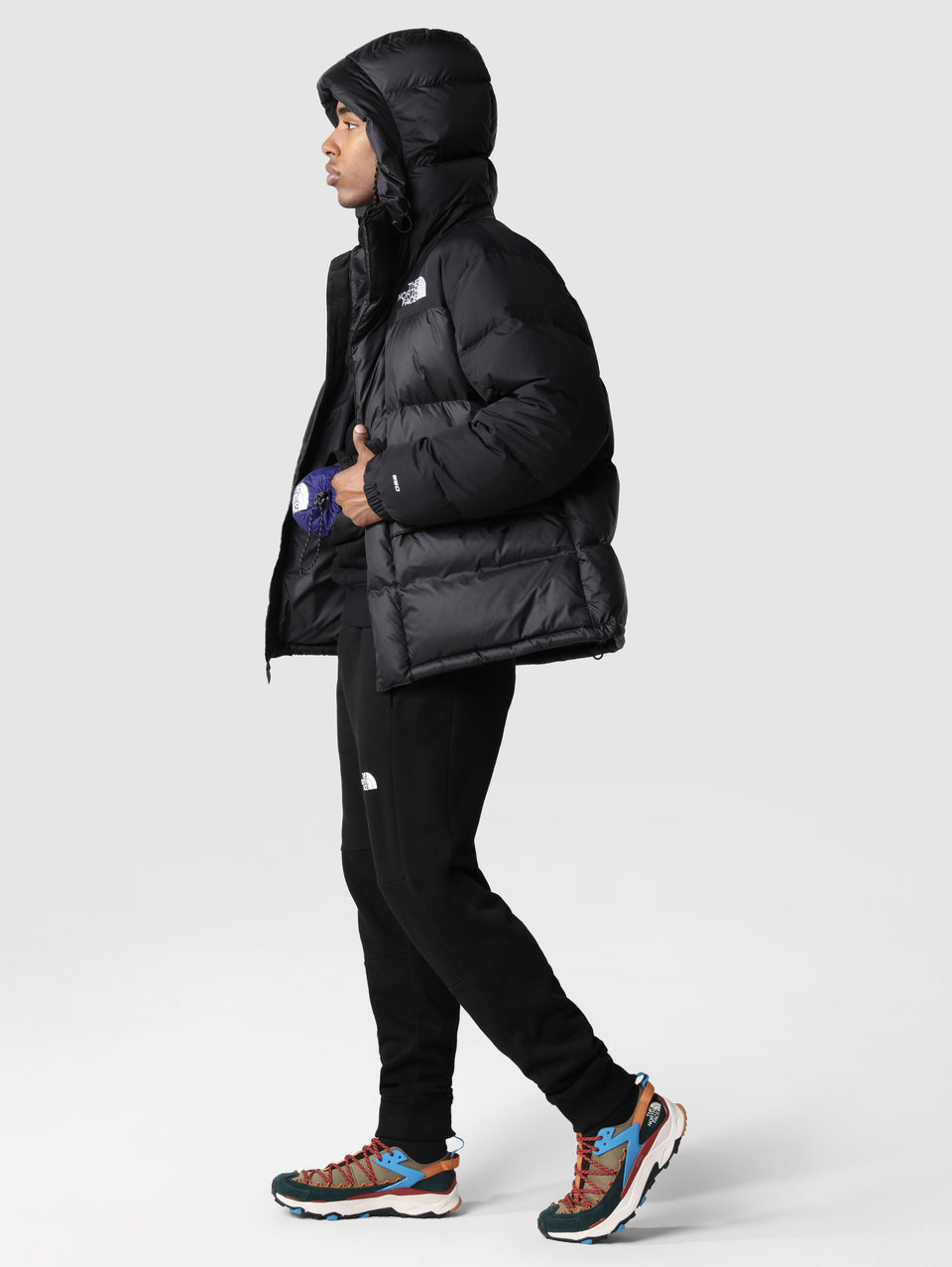 THE NORTH FACE Piumino con Cappuccio Color Block Himalayan Nero Sottocosto