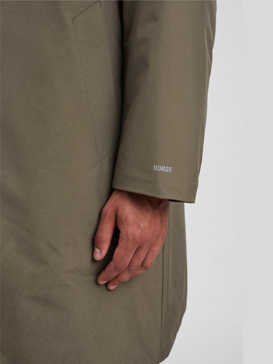 NORSE PROJECTS Cappotto Impermeabile in Membrana Verde Sconto