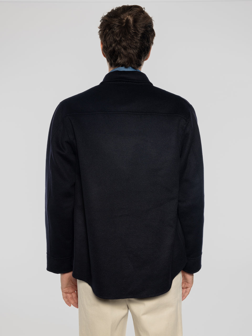 PALTò Overshirt in Panno Double Sasha Blu Offerta
