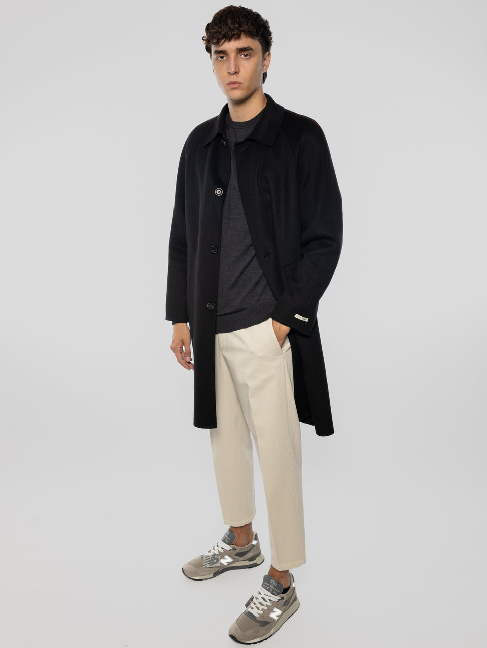PALTò Cappotto Lungo in Double Marcello Nero Economico