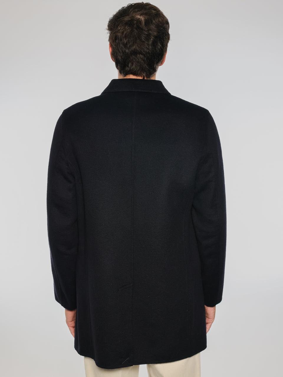 PALTò Cappotto Monopetto in Double Alfredo Blu In Vendita