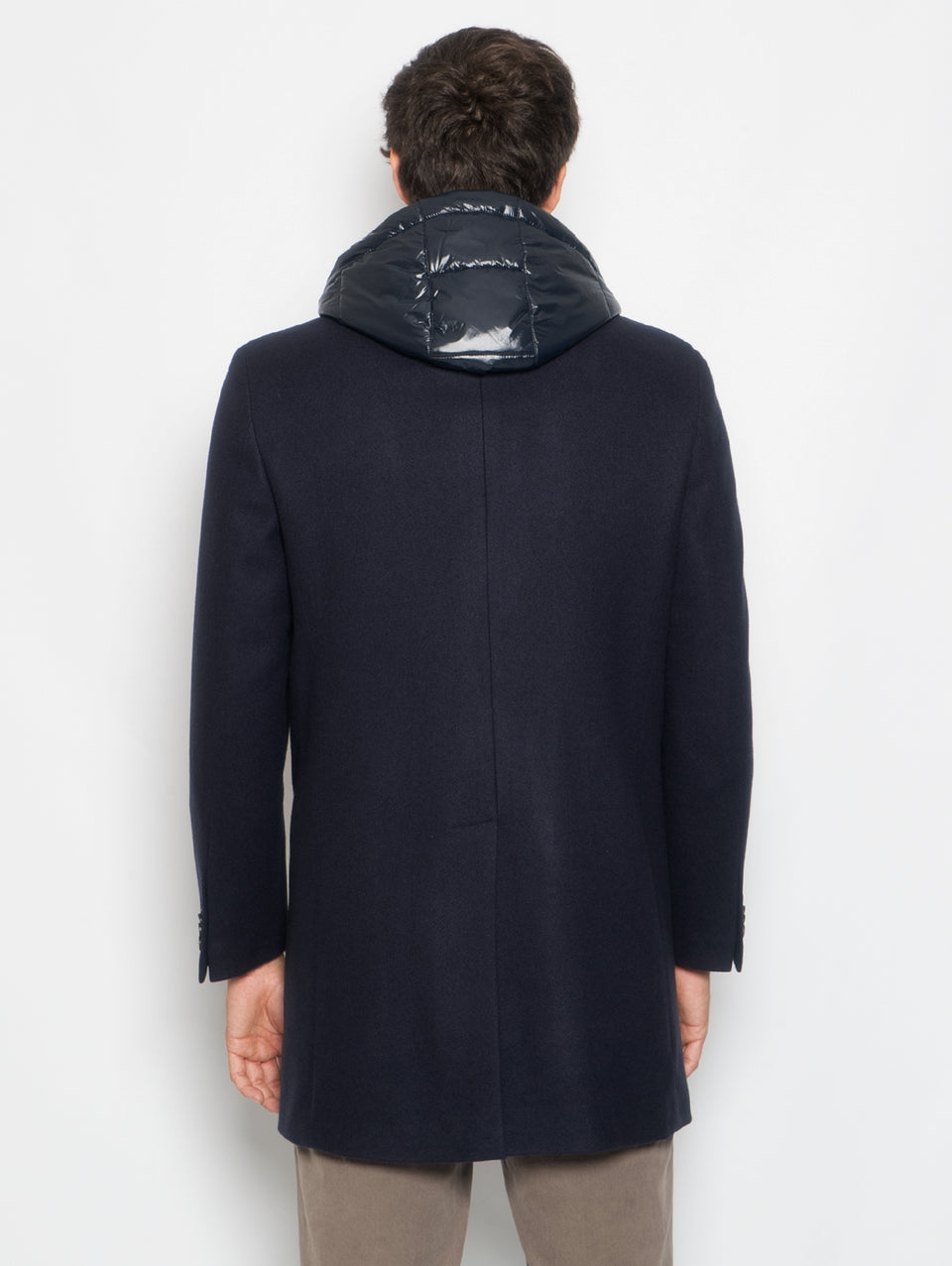 MANUEL RITZ Cappotto con Pettorina e Cappuccio Staccabile Blu Negozio