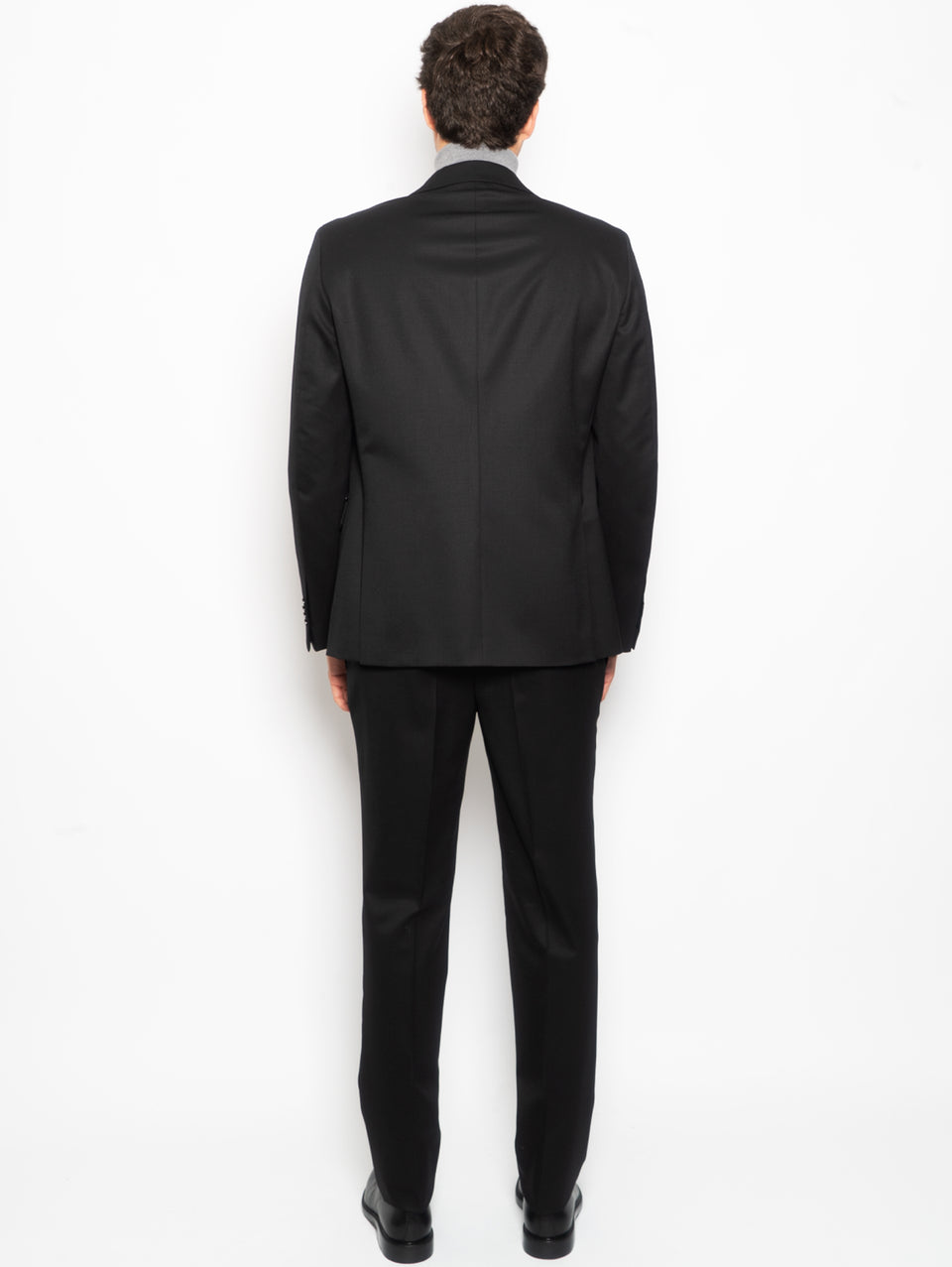 PAOLONI Completo in Lana Stretch Slim Nero Qualità Garantita