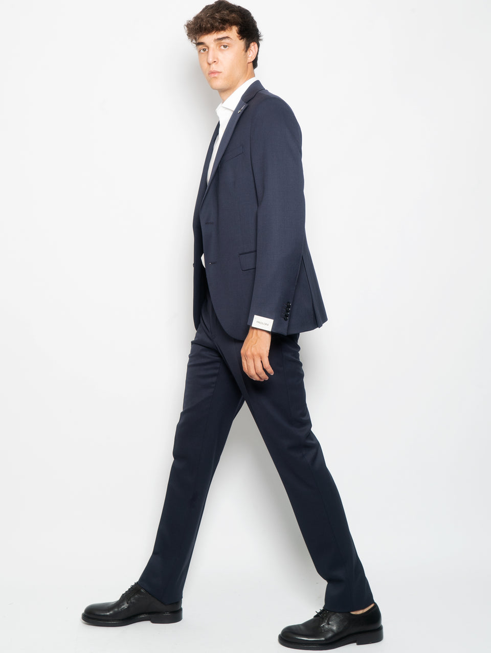 PAOLONI Completo in Lana Stretch Slim Blu Negozi Online