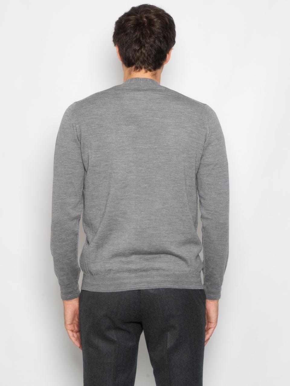 ALPHA STUDIO Cardigan con Taschino in Merinos Grigio Online