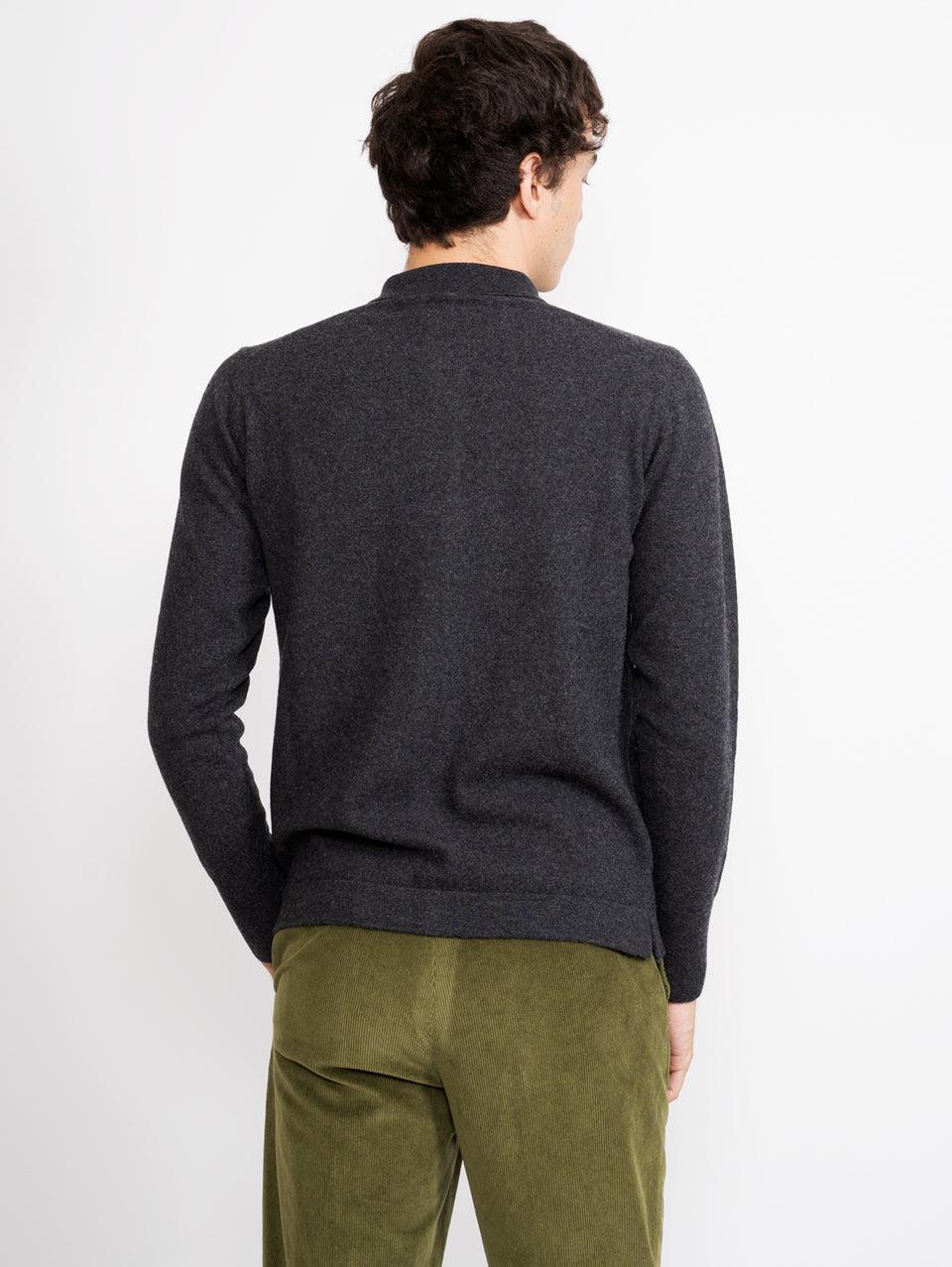 OFFICINE GÉNÉRALE Cardigan con Colletto a Polo Grigio Vendita Calda