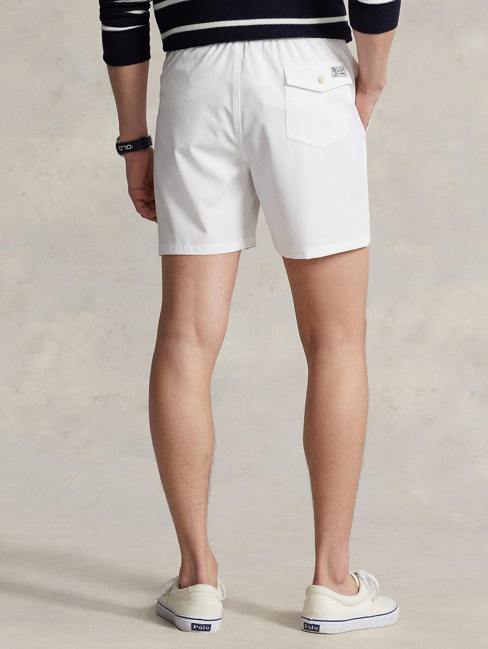 RALPH LAUREN Boxer da Mare Tinta Unita Traveler Bianco I Più Venduti