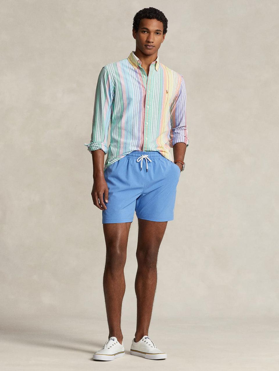 RALPH LAUREN Boxer da Mare Stretch Blu In Saldo