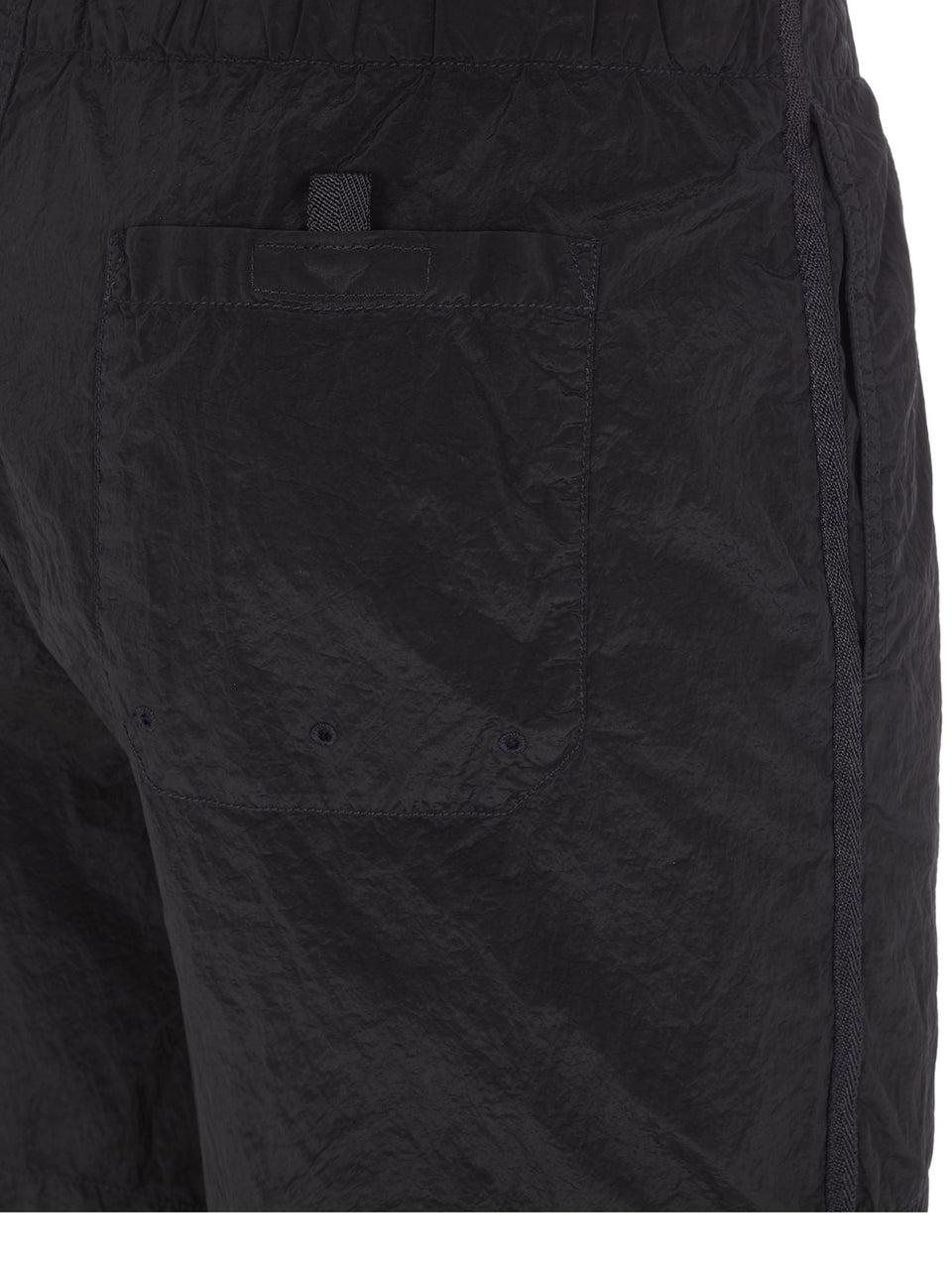 STONE ISLAND Costume da Bagno in Nylon Metal Tinto Nero Italia