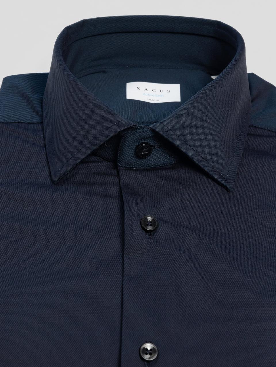 XACUS Camicia Active Shirt in Twill Blu Soddisfazione Garantita
