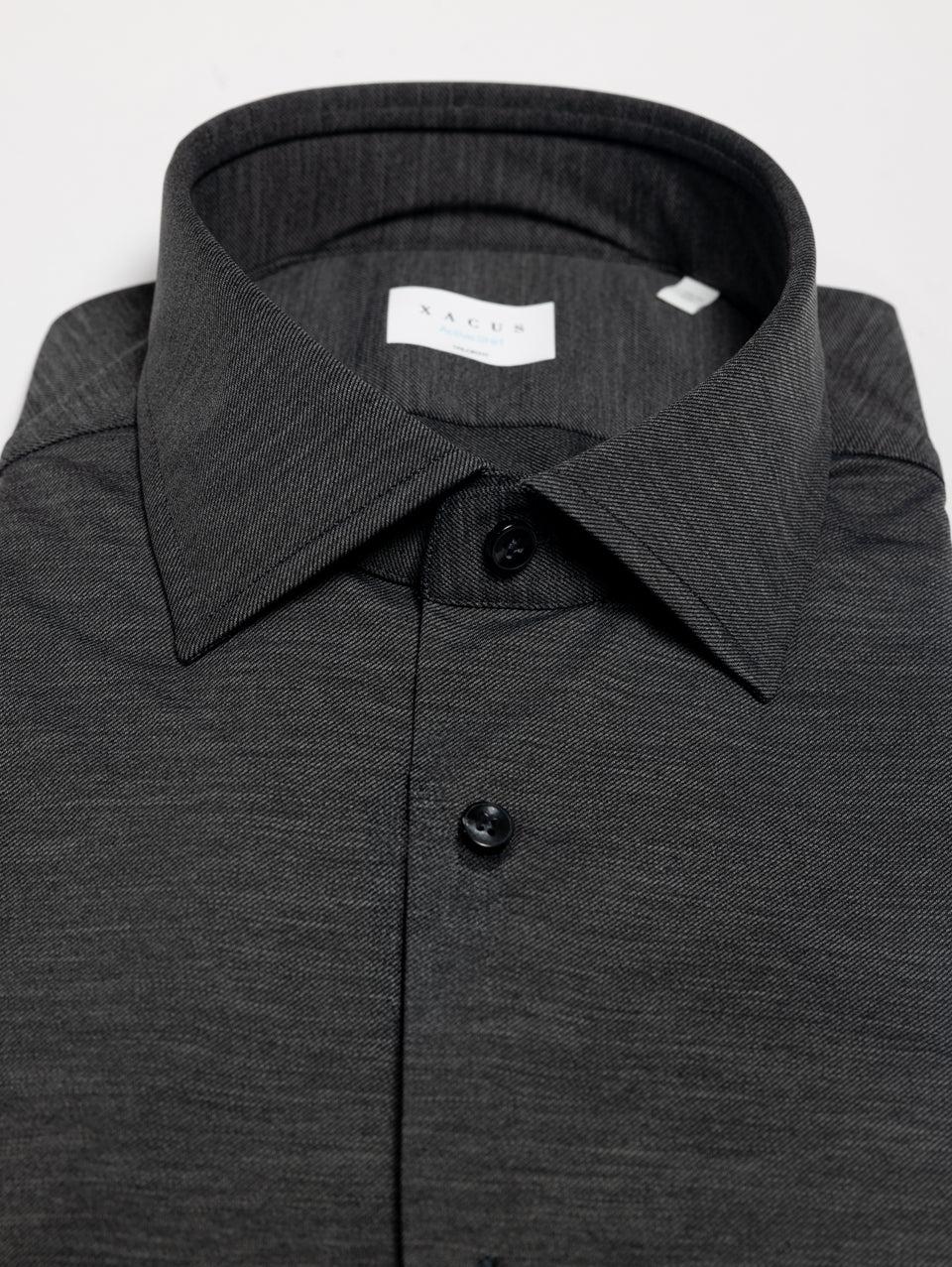 XACUS Camicia in Jersey Fiammato Grigio Promozione Limitata