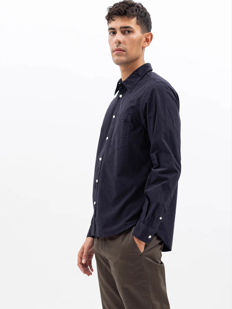 NORSE PROJECTS Camicia in Cotone Tinta in Capo Blu Convenienza