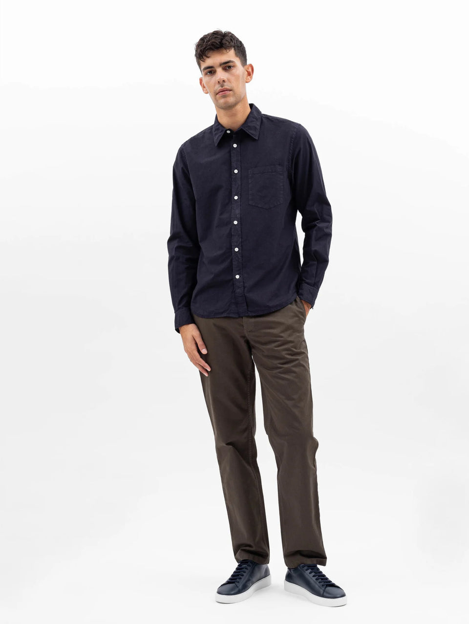 NORSE PROJECTS Camicia in Cotone Tinta in Capo Blu Convenienza