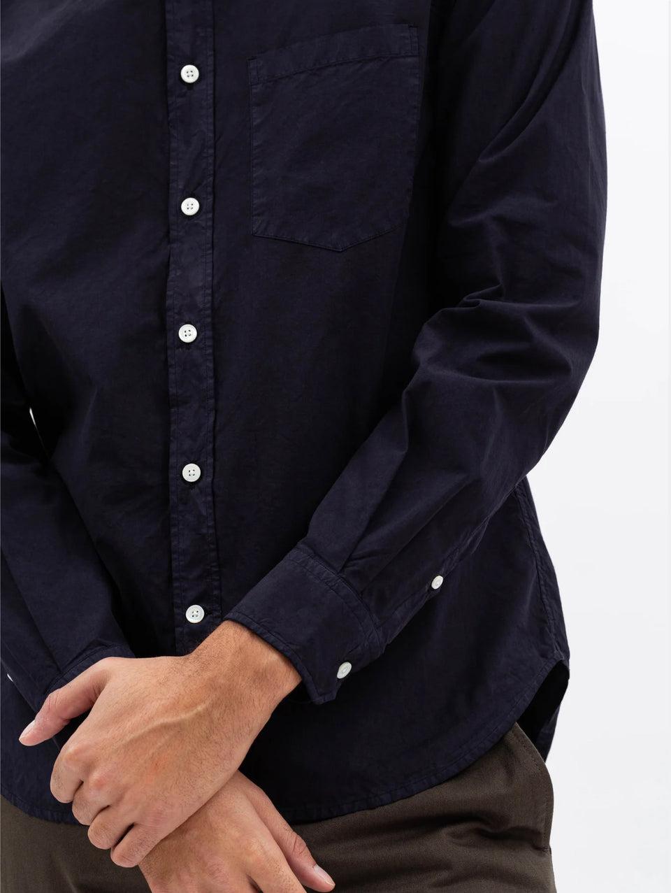 NORSE PROJECTS Camicia in Cotone Tinta in Capo Blu Convenienza