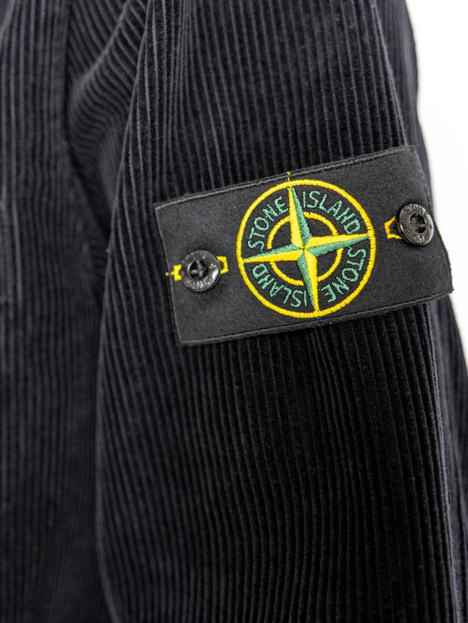 STONE ISLAND Overshirt in Velluto a Coste Blu Presa