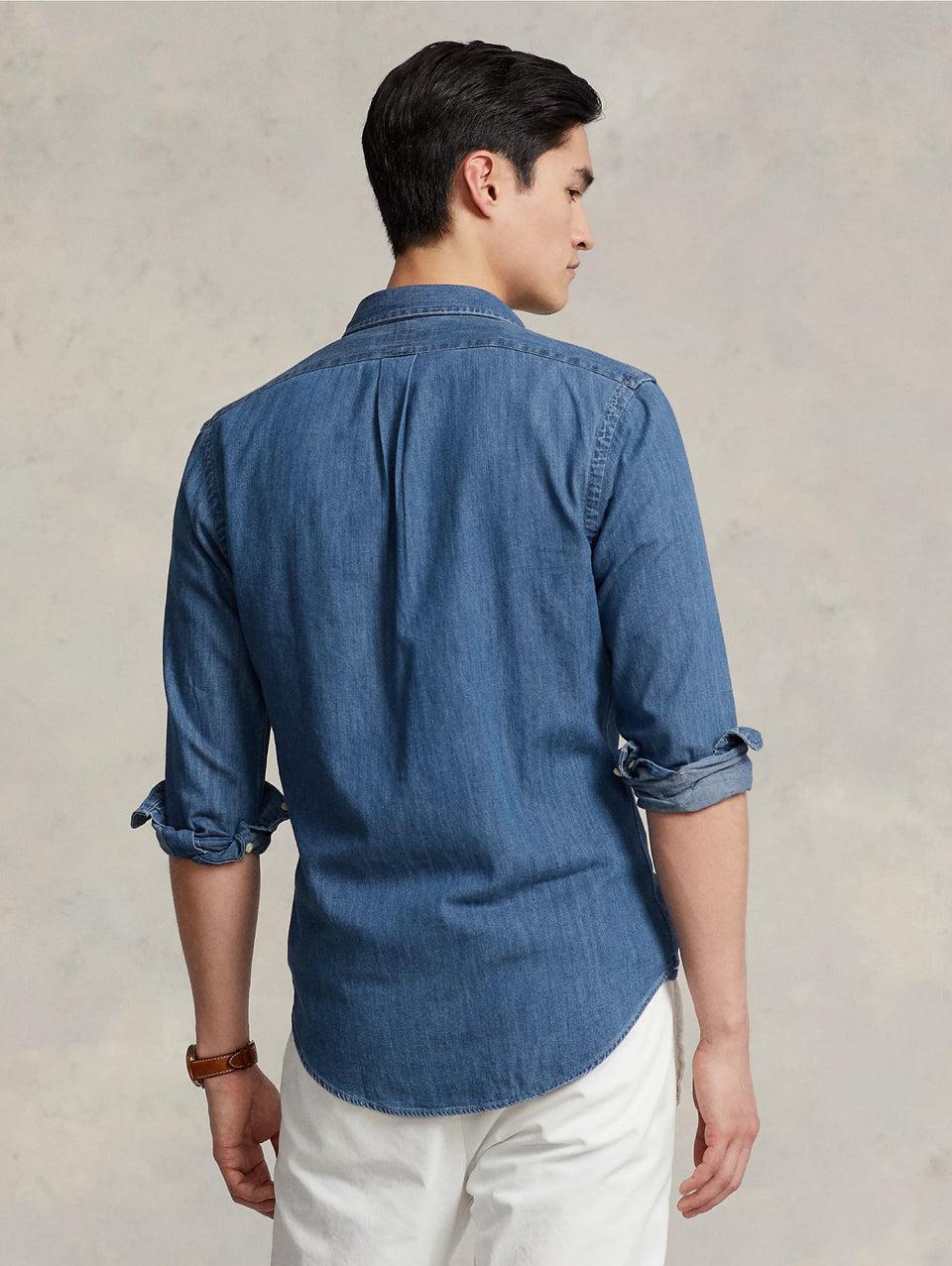 RALPH LAUREN Camicia in Denim Blu Offerta