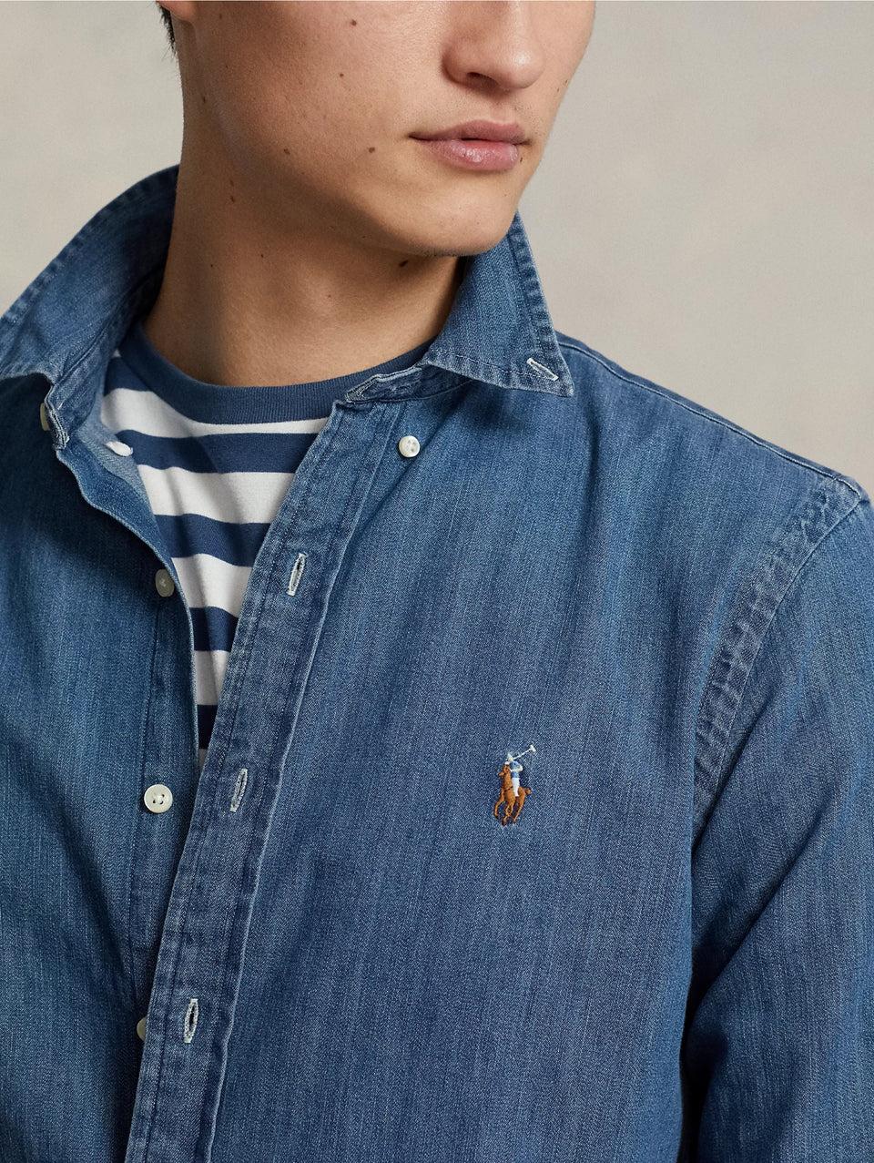 RALPH LAUREN Camicia in Denim Blu Offerta