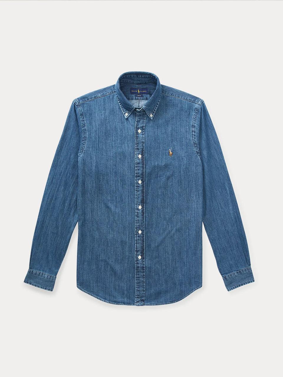 RALPH LAUREN Camicia in Denim Blu Offerta
