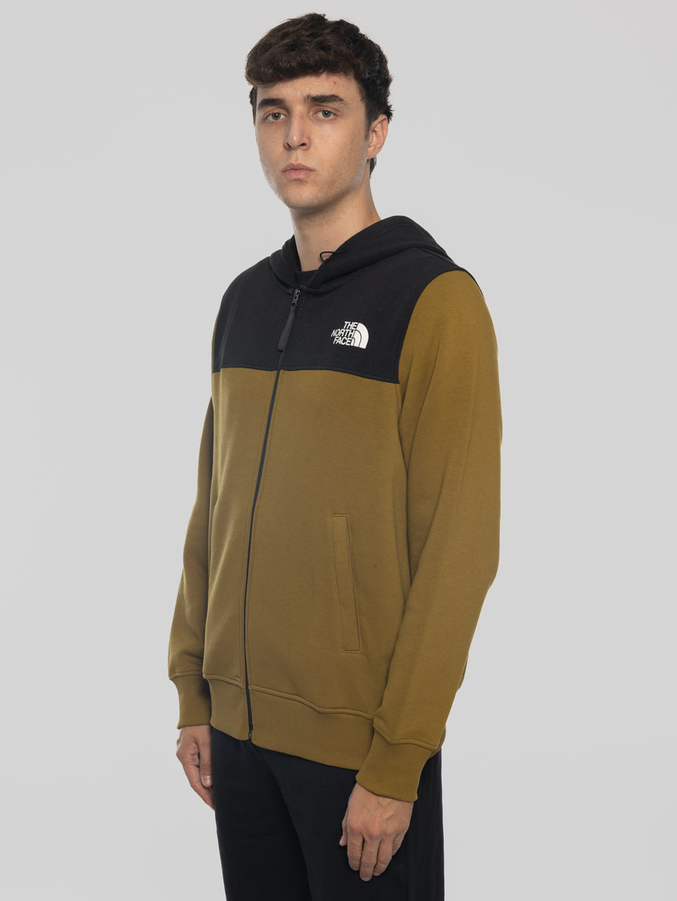 THE NORTH FACE Felpa con Cappuccio e Cerniera Verde Outlet