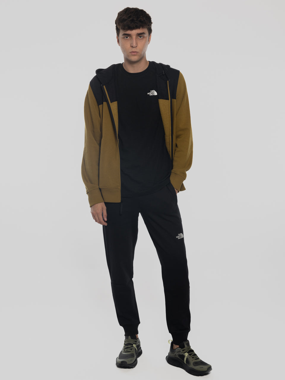 THE NORTH FACE Felpa con Cappuccio e Cerniera Verde Outlet