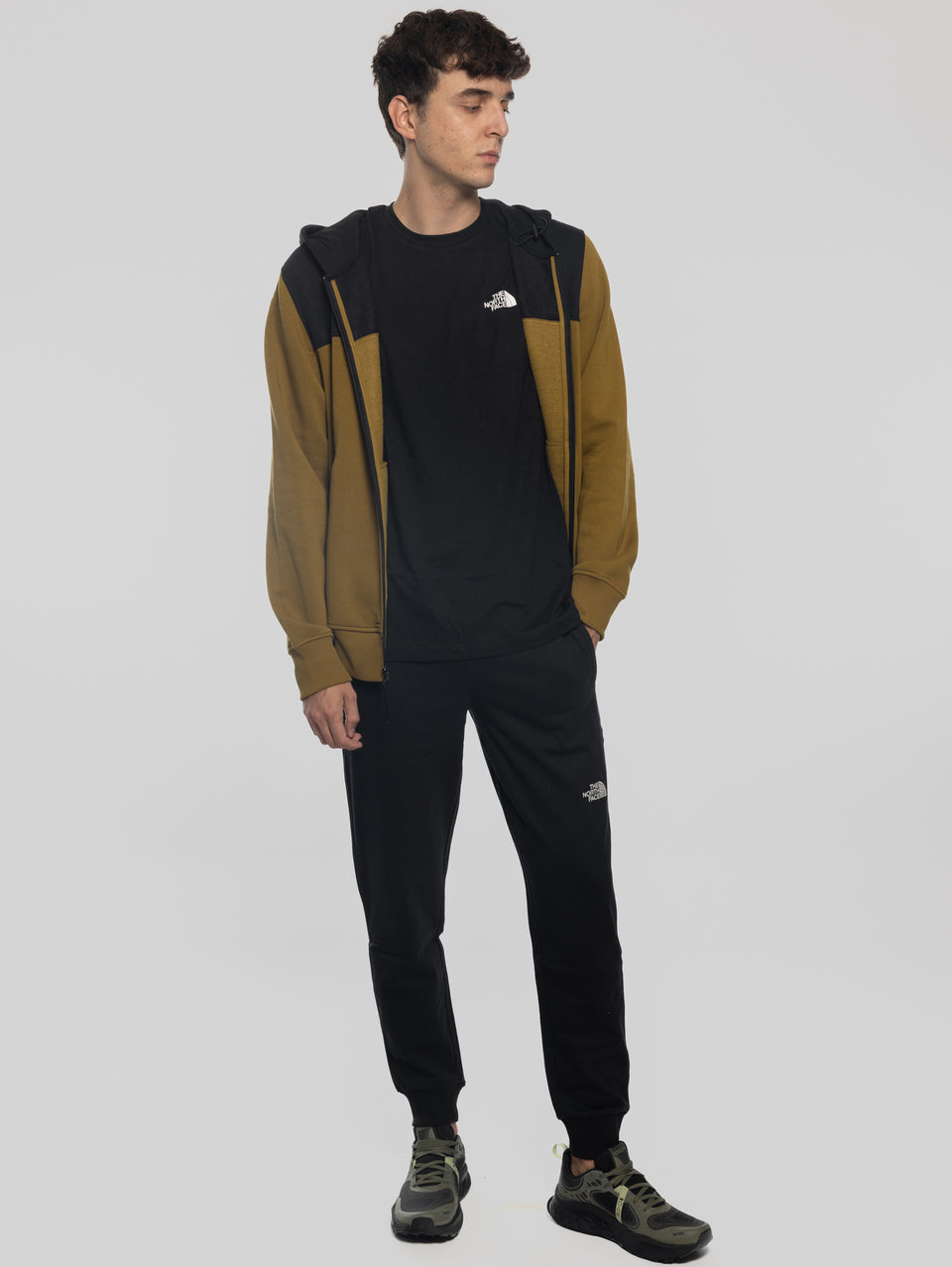 THE NORTH FACE Felpa con Cappuccio e Cerniera Verde Outlet