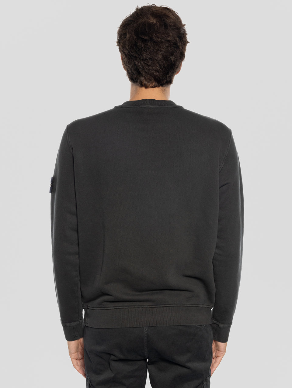 STONE ISLAND Felpa Girocollo in Cotone Diagonale Grigio I Più Venduti