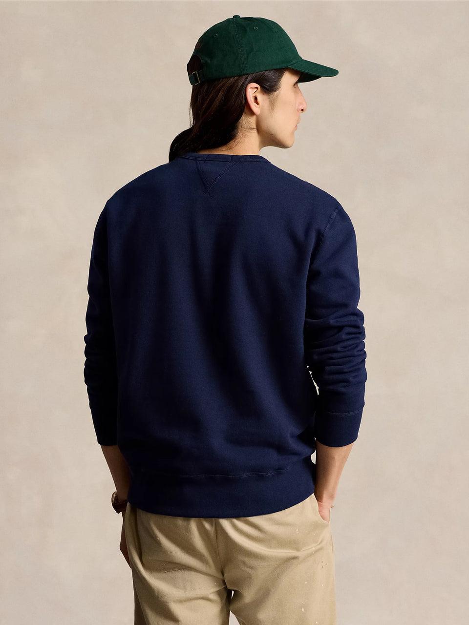 RALPH LAUREN Felpa Girocollo in Cotone Blu Italy