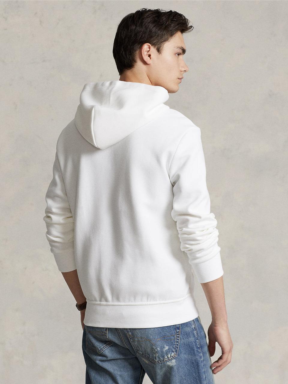 RALPH LAUREN Felpa con Cappuccio e Zip in Maglia Doppia Bianco Italia