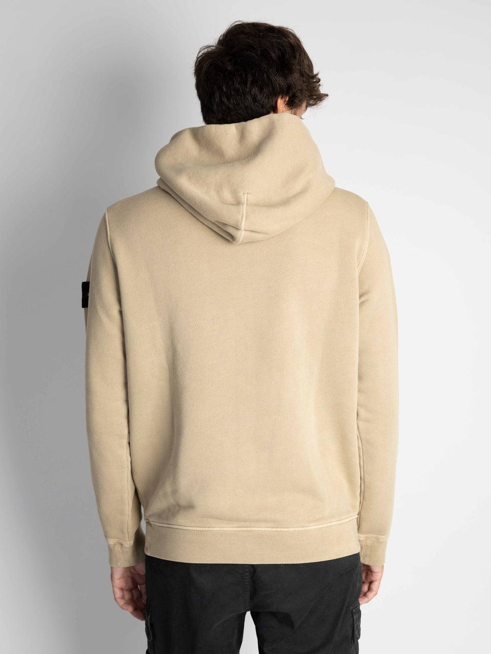 STONE ISLAND Felpa con Cappuccio e Tasca Marsupio Biscotto In Linea