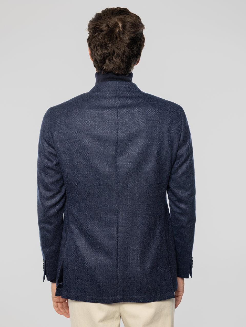 SARTORIA LATORRE Giacca Sfoderata in Pura Lana Blu Melange Promozione
