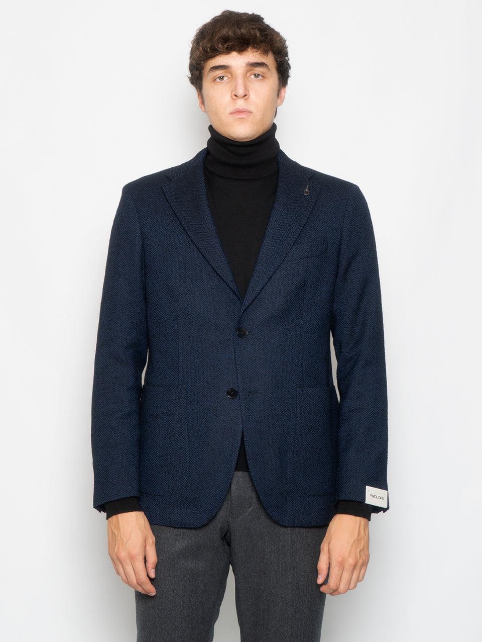PAOLONI Giacca in Lana Resca Blu Shopping Online