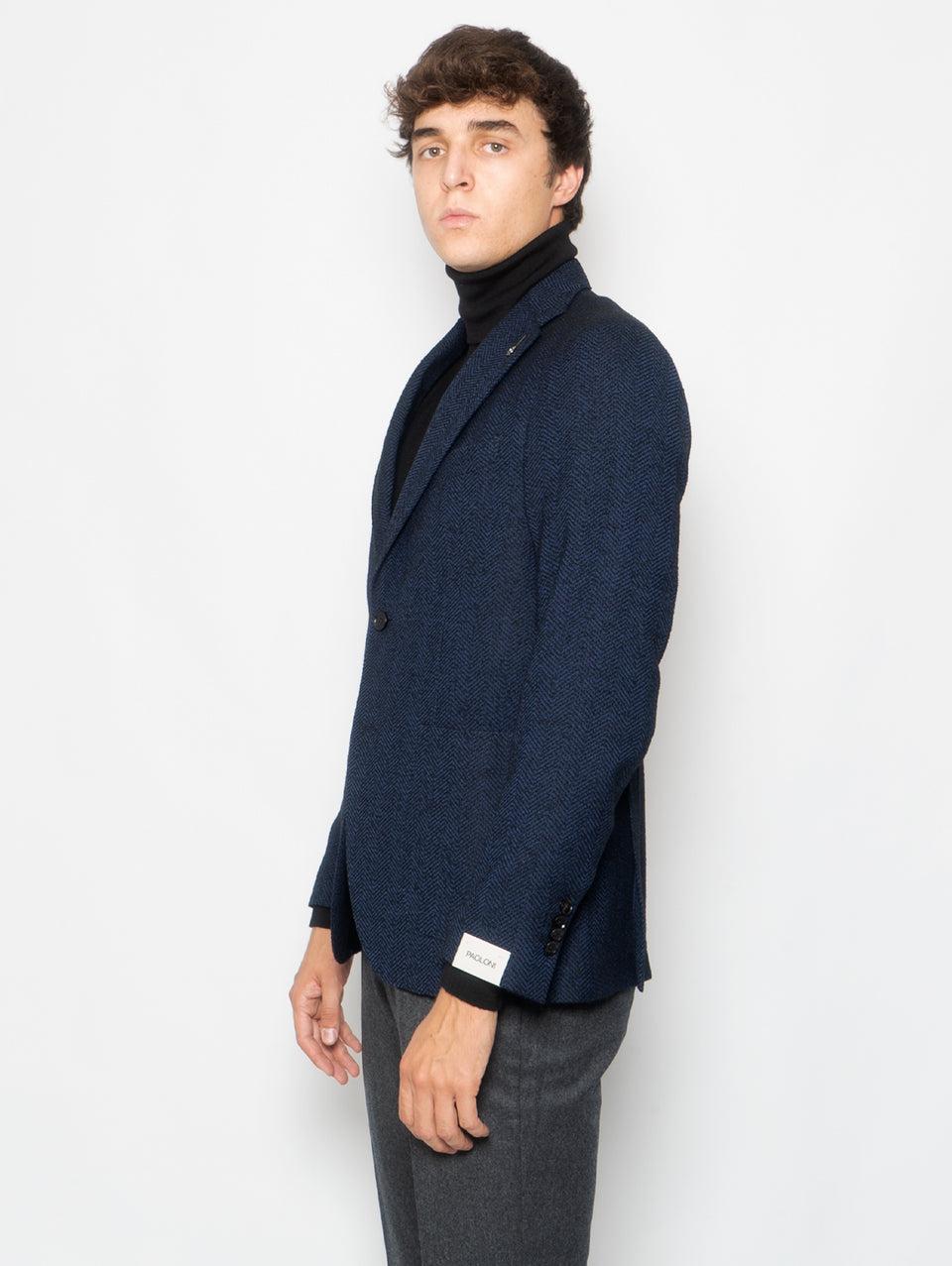 PAOLONI Giacca in Lana Resca Blu Shopping Online