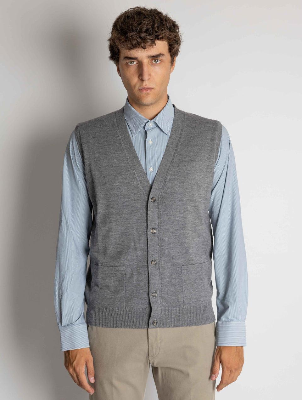ALPHA STUDIO Gilet con Scollo a V Grigio Outlet