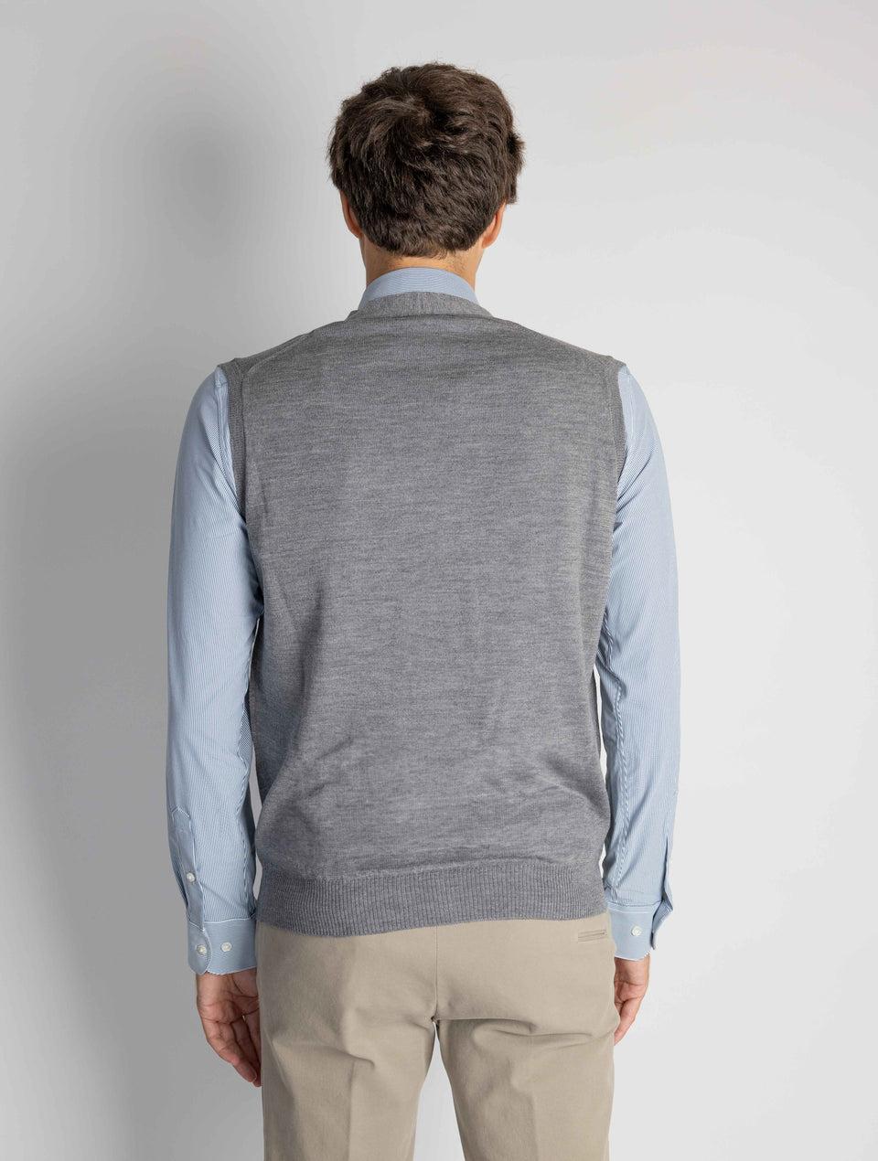 ALPHA STUDIO Gilet con Scollo a V Grigio Outlet