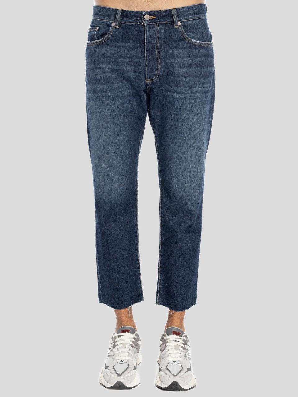 ICON DENIM Jeans Josh con Orlo Sfrangiato Blu Negozio
