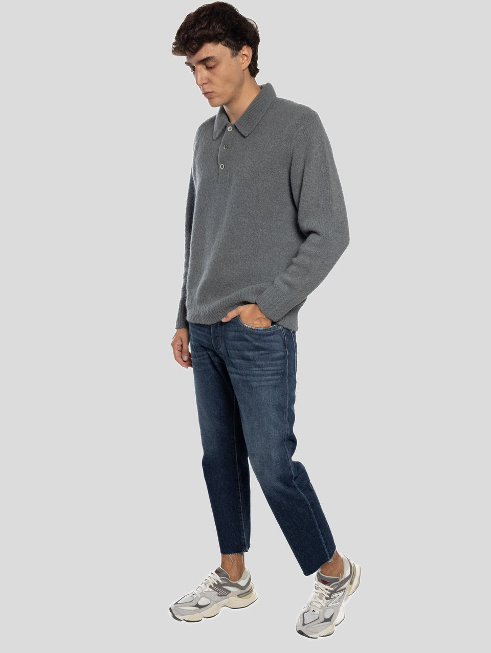 ICON DENIM Jeans Josh con Orlo Sfrangiato Blu Negozio