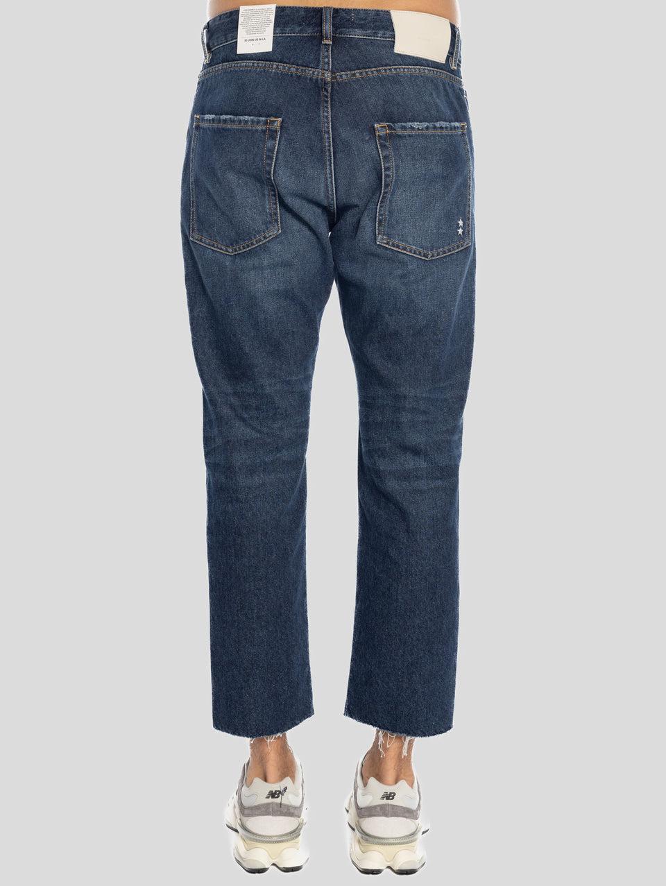 ICON DENIM Jeans Josh con Orlo Sfrangiato Blu Negozio