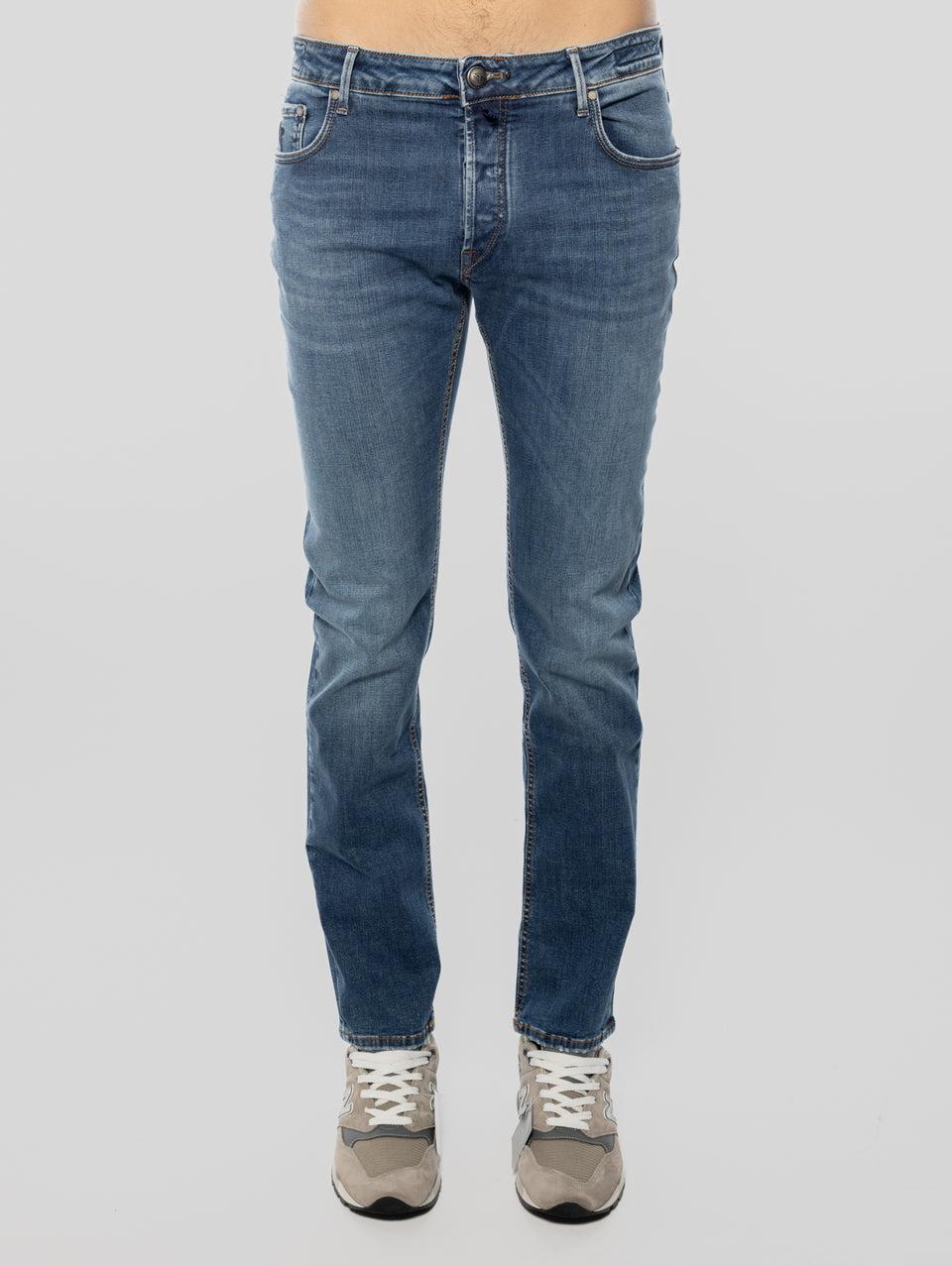 HAND PICKED Jeans Elasticizzato Ravello Blu Medio In Saldo