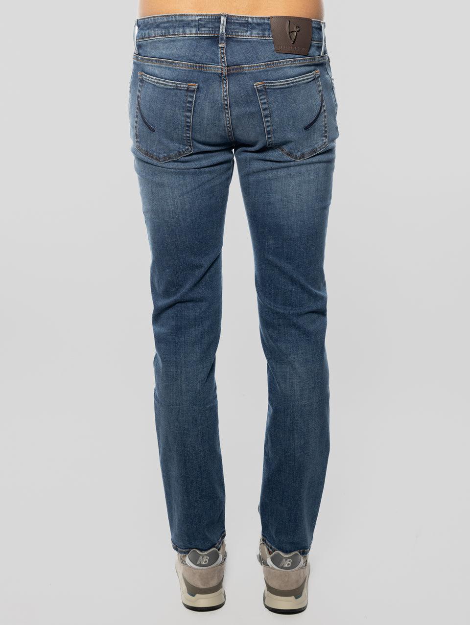 HAND PICKED Jeans Elasticizzato Ravello Blu Medio In Saldo
