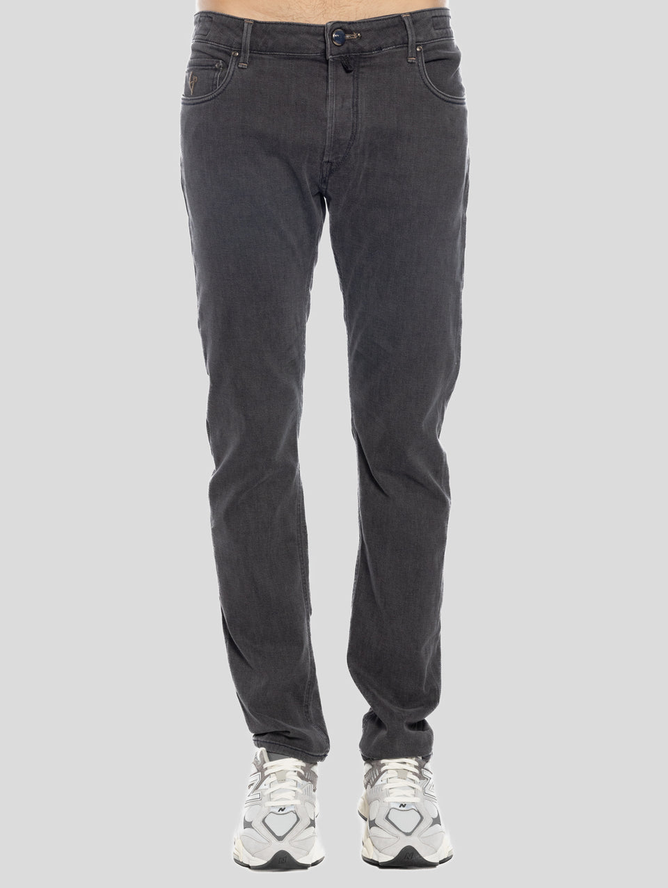 HAND PICKED Jeans Regular Elasticizzato Ravello Antracite Nuova