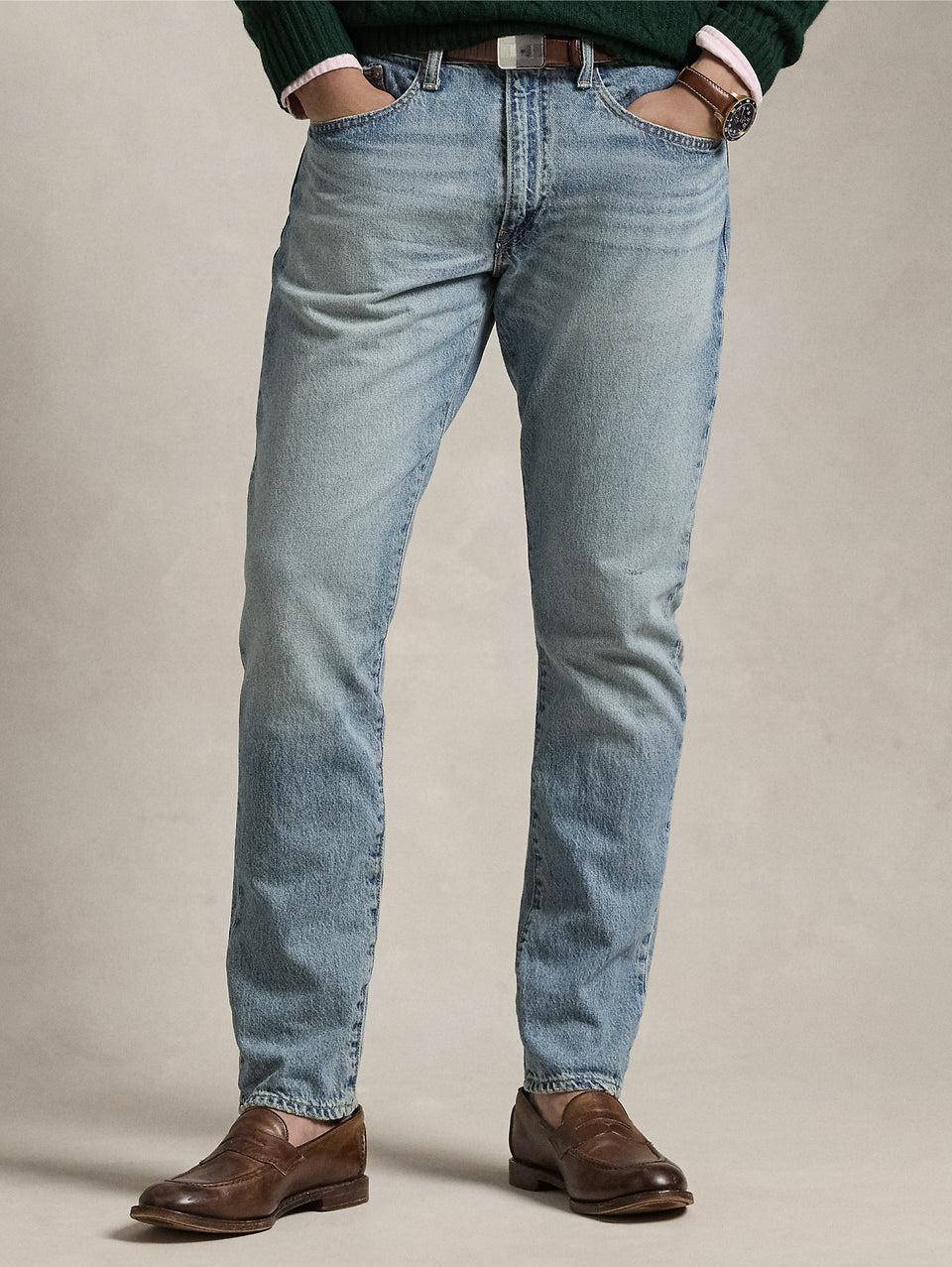 RALPH LAUREN Jeans Parkside con Effetto Invecchiato Blu In Linea