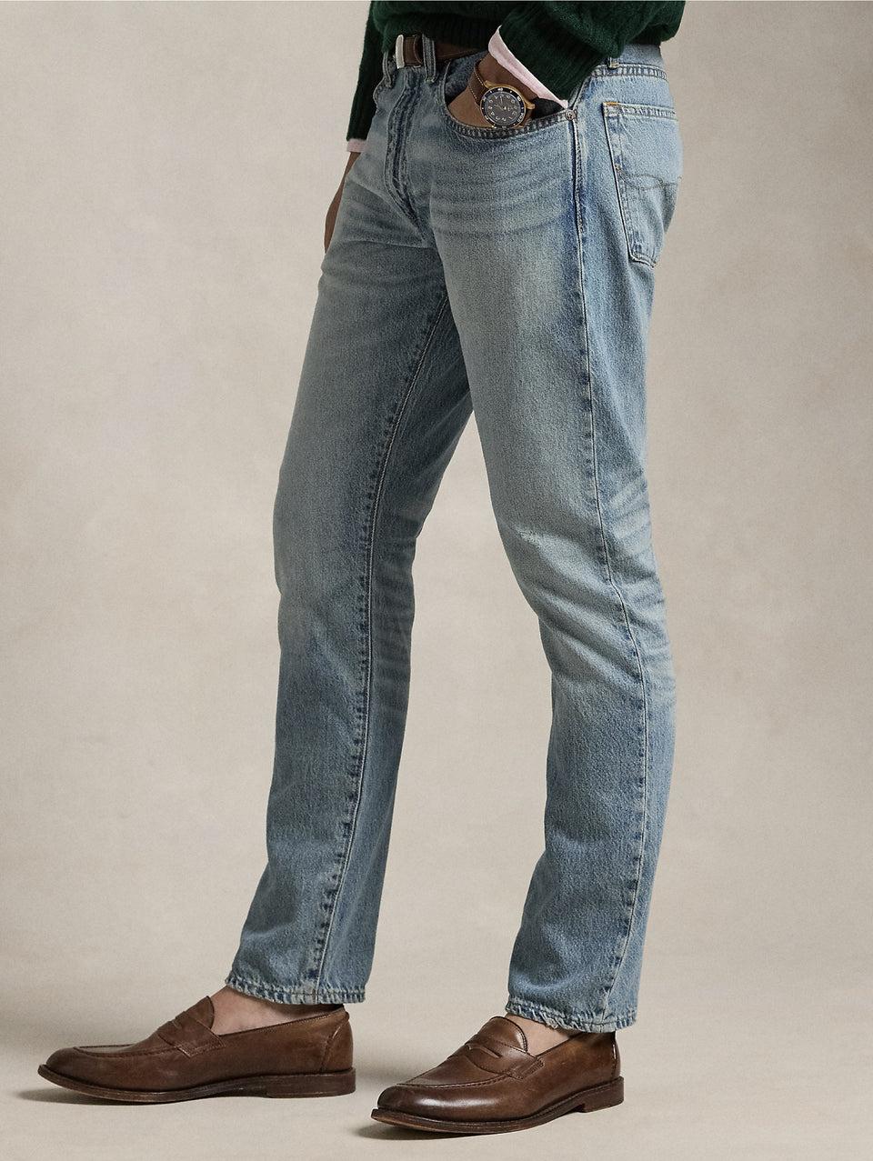 RALPH LAUREN Jeans Parkside con Effetto Invecchiato Blu In Linea