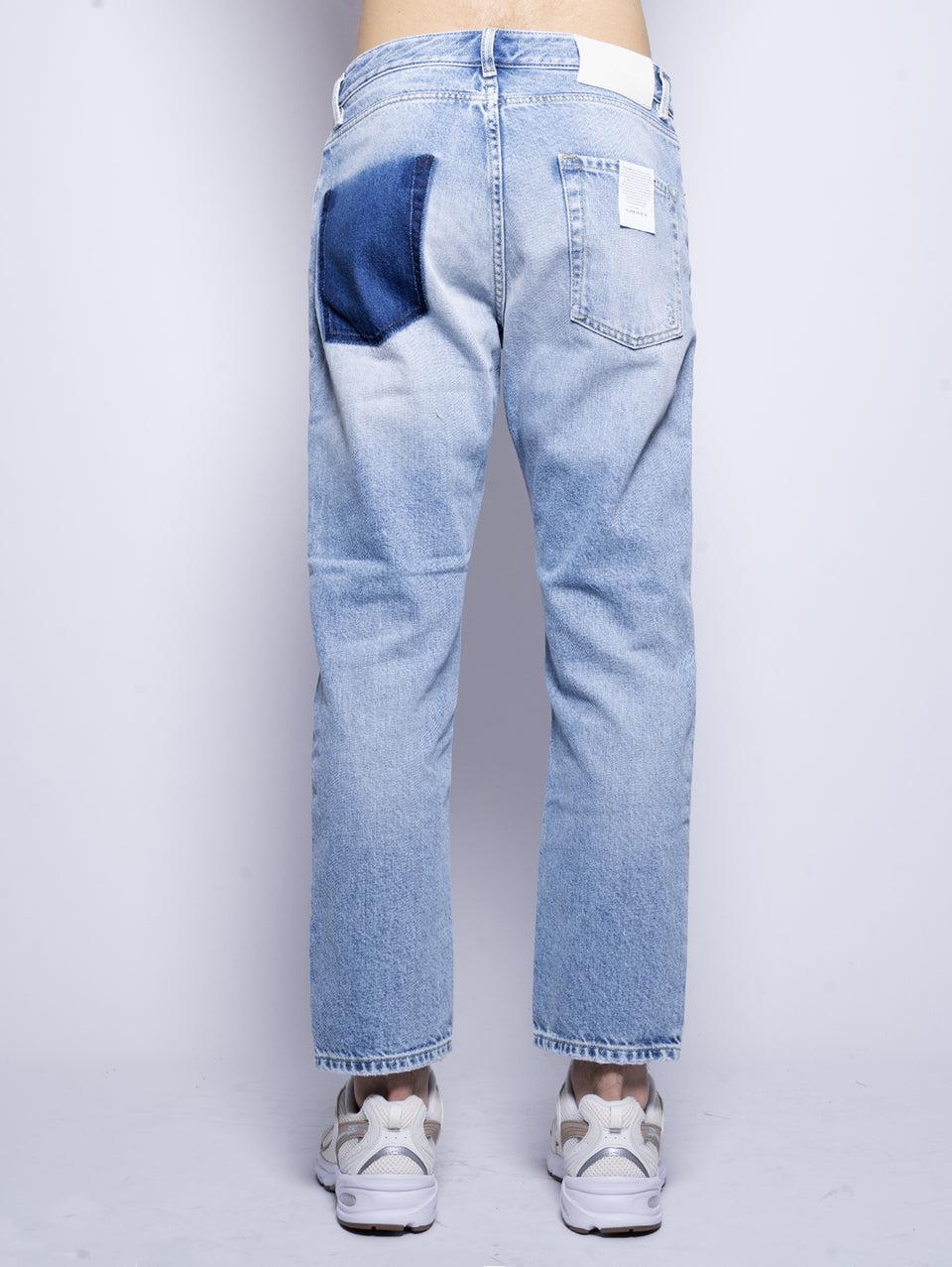 ICON DENIM Jeans Josh Gamba Dritta con Tagli Blu Vendita
