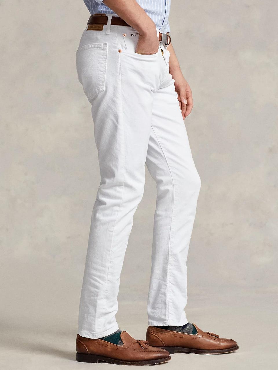 RALPH LAUREN Jeans Sullivan in Cotone Bull Slim Fit Bianco Promozione