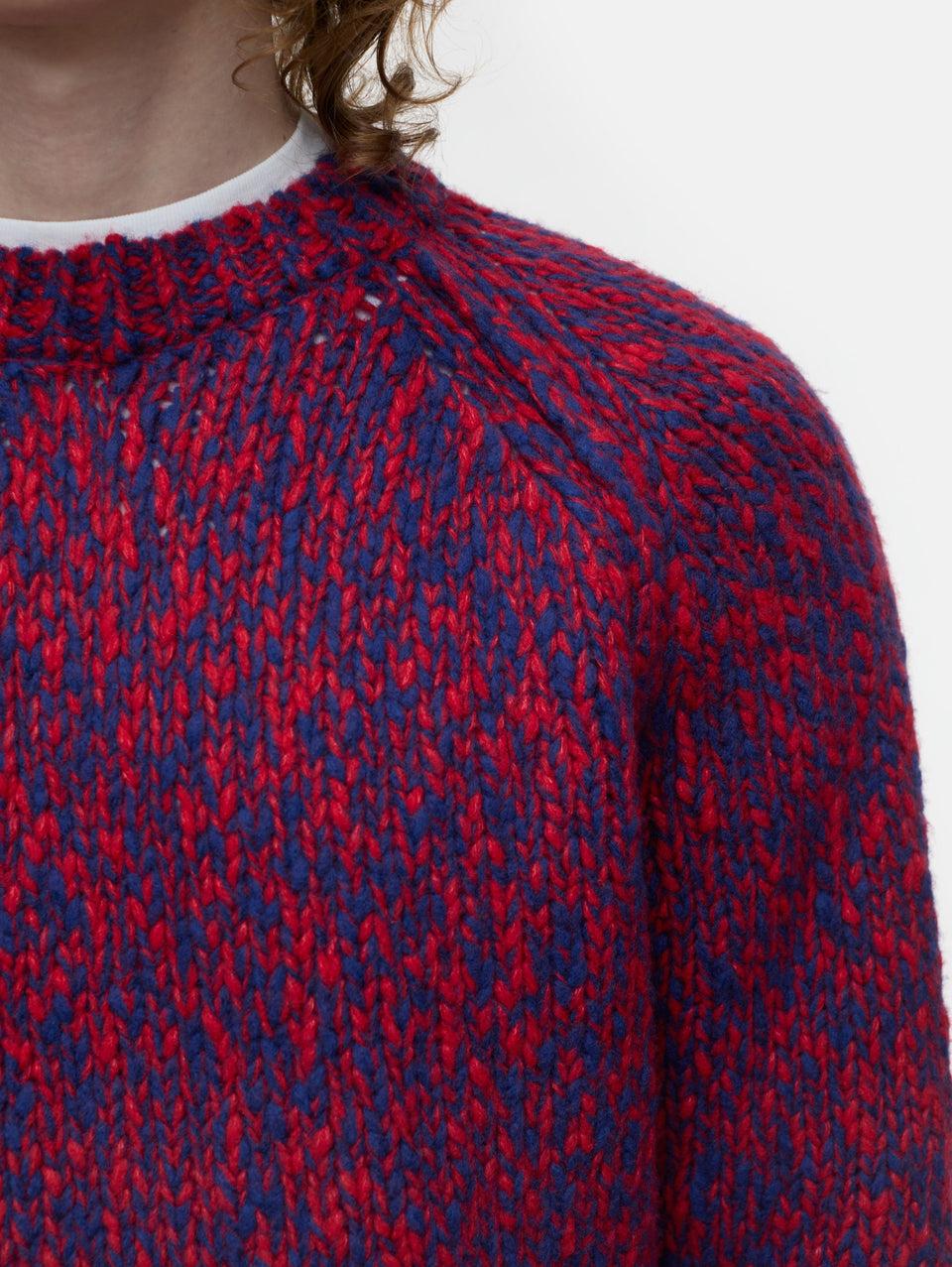 CLOSED Maglione in Lana Mouliné Rosso/Blu Promozione Limitata