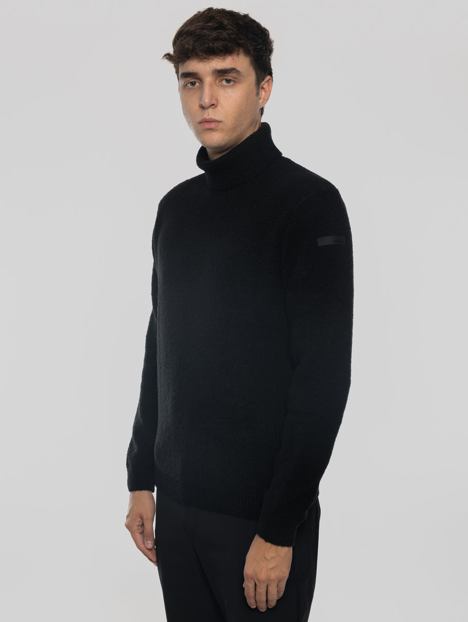 RRD Maglia Dolcevita in Lana Bouclé Nero Shopping Online