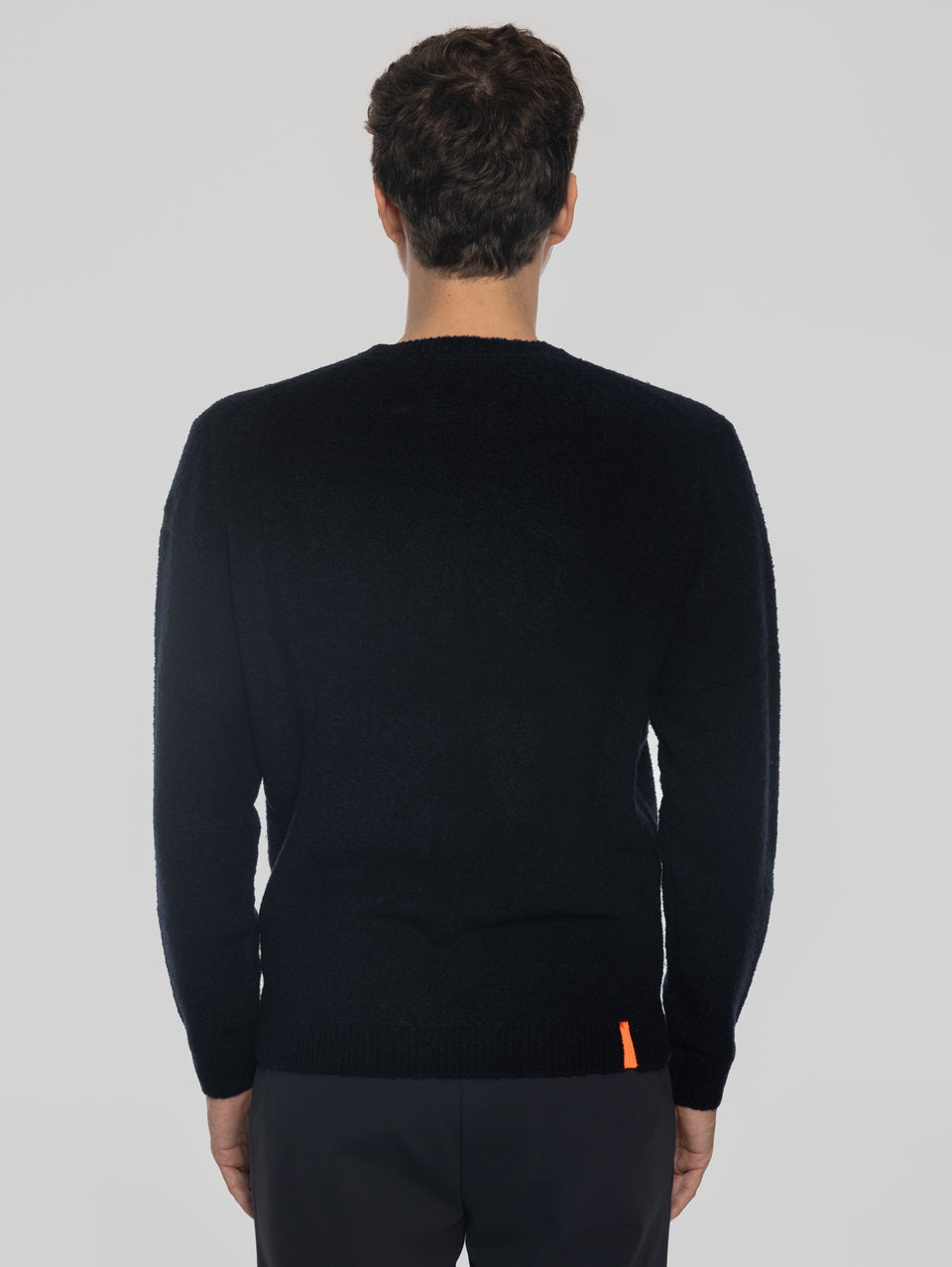 RRD Maglia Girocollo in Lana Bouclé Blu Scuro Affare Del Giorno