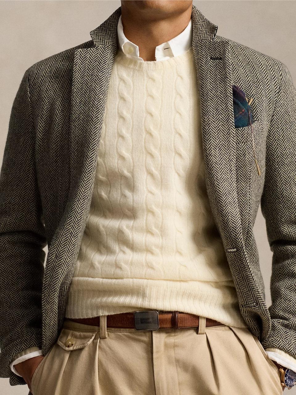 RALPH LAUREN Maglia in Lana e Cashmere a Trecce Crema Convenienza